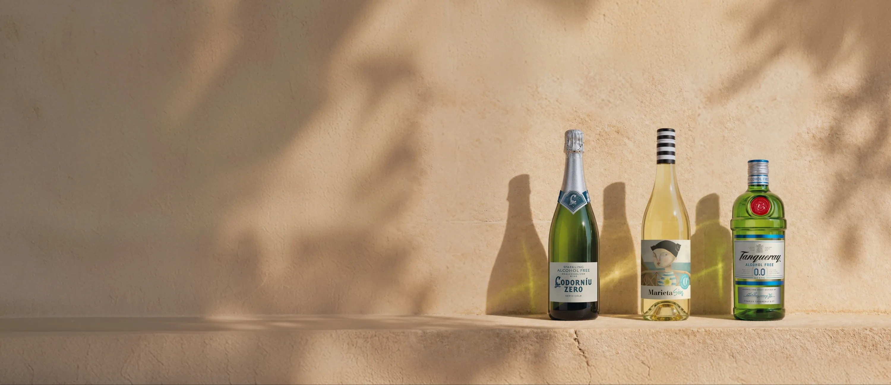 Botellas de vino sin alcohol