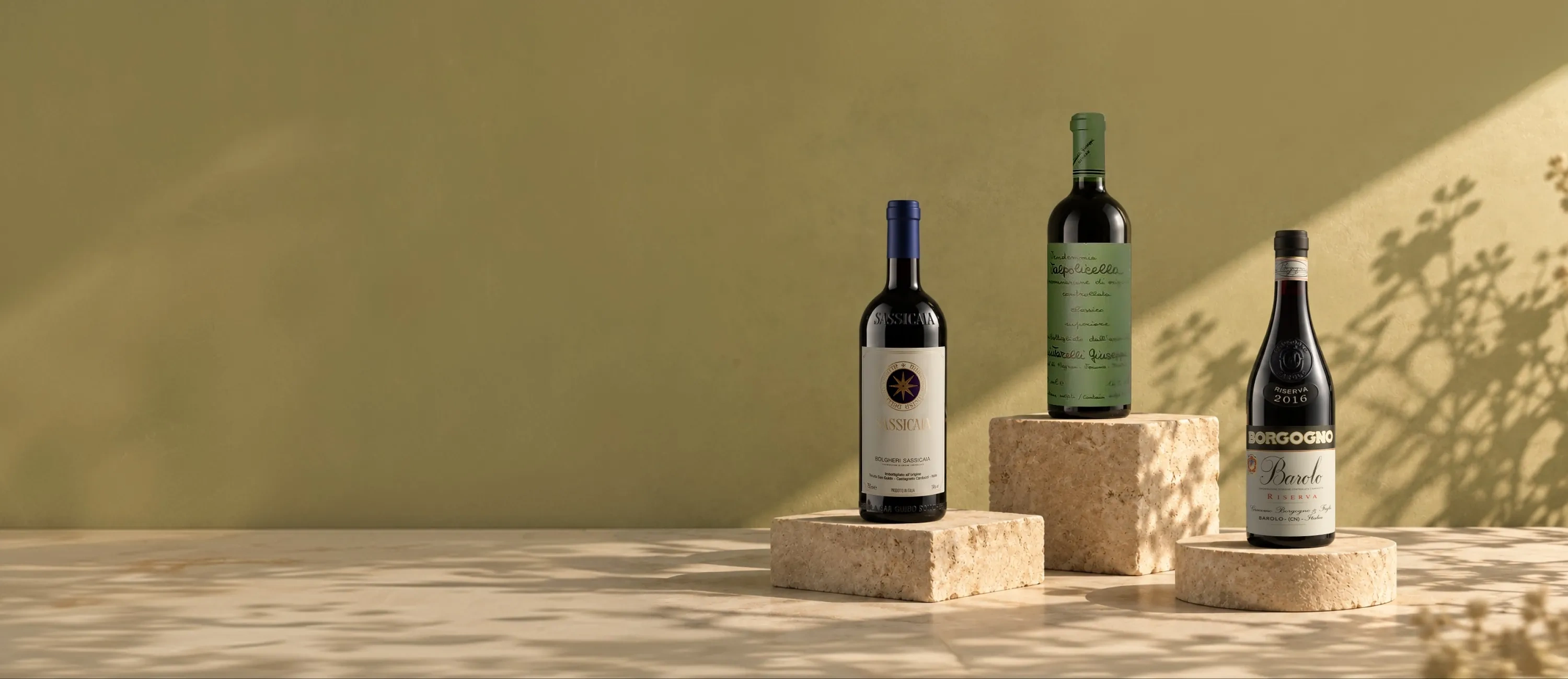 Botellas de vino de Italia
