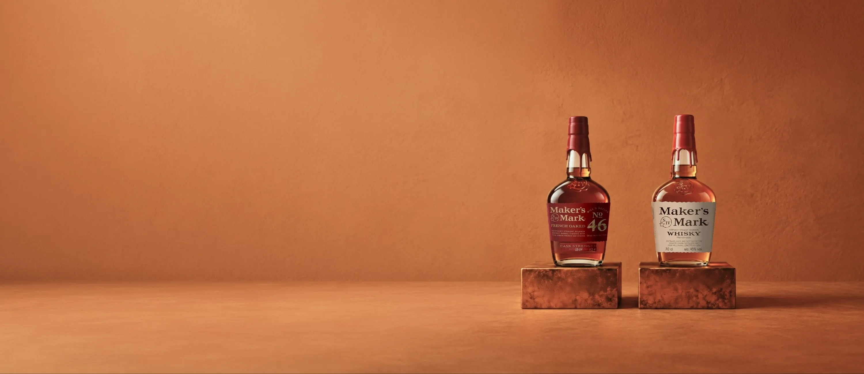 Botellas de whisky bourbon de Maker’s Mark