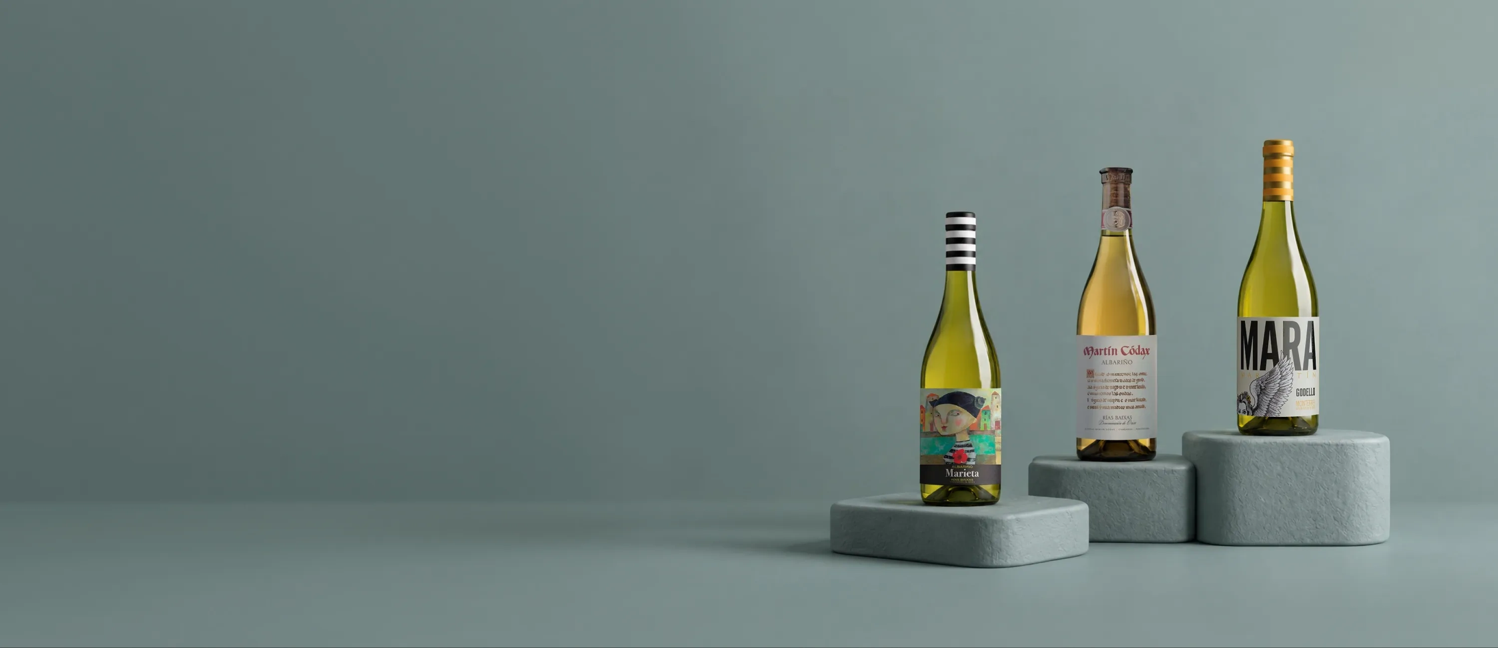 Botellas de vino de la bodega Martín Códax