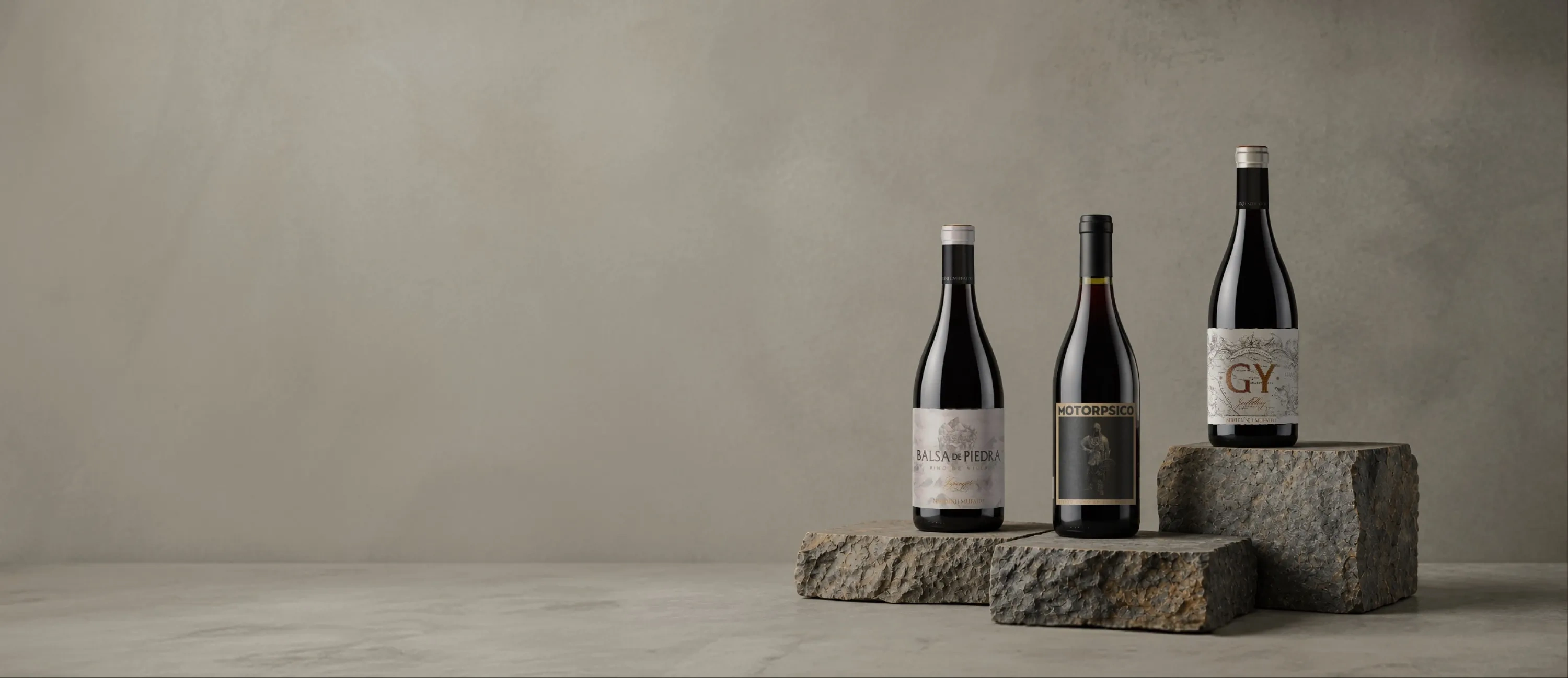 Botellas de vino de la bodega Michelini i Mufatto