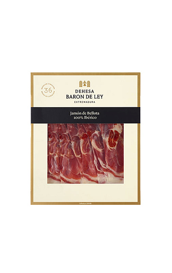 Jamón de Bellota 100% Dehesa Baron de Ley loncheado a mano 80 g