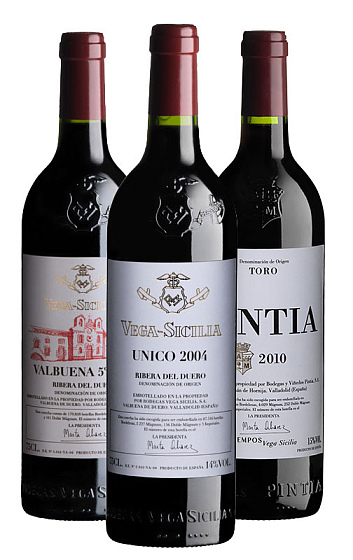 Pack Vega Sicilia (Pintia 2010, Valbuena 2009 y Único 2004)