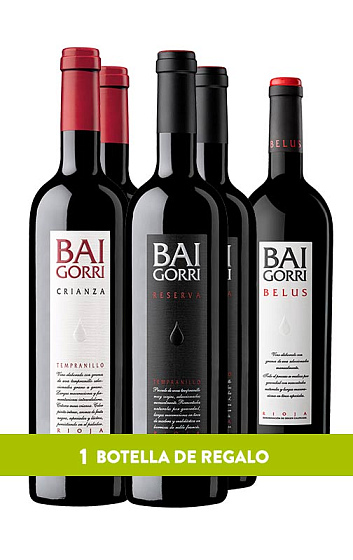 Pack Baigorri: Crianza 2016 (x2) + Reserva 2011 (x2) + Belus 2015 (x1) DE REGALO