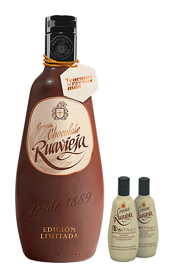 Crema de Chocolate Ruavieja con 2 botellas de Crema Ruavieja Mini de regalo