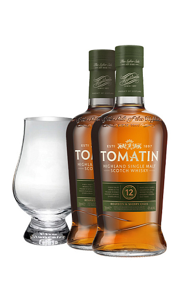Tomatin 12 Y.O. (x2) con The Glencairn Whisky Glass de regalo