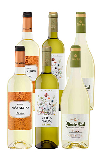 Monte Real FB 2021 (x2), Viña Albina Verdejo 2021 (x2) y Veiga Naúm 2021 (x2)