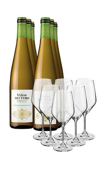 Producto: Viñas del Vero Gewürztraminer 2023 (x6) con 6 copas 