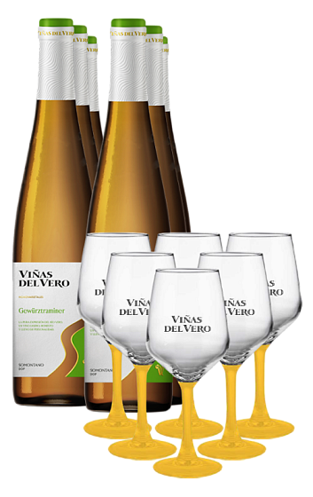 Producto: Viñas del Vero Gewürztraminer 2025 (x6) con Copas (x6)