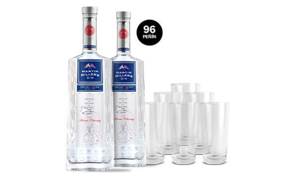 Martin Miller's Gin con 6 vasos altos de regalo