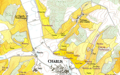 Mapa de la zona de Chablis