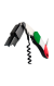 Sacacorchos dos tiempos con espiral de teflón "Bandera Italia"