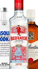Ballantines Finest + Beefeater + Absolut Vodka