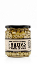 Habitas baby extrafinas en aceite de oliva Petra Mora (345 g)