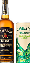 Jameson Black Barrel con Jameson Ginger Ale y Lima de regalo